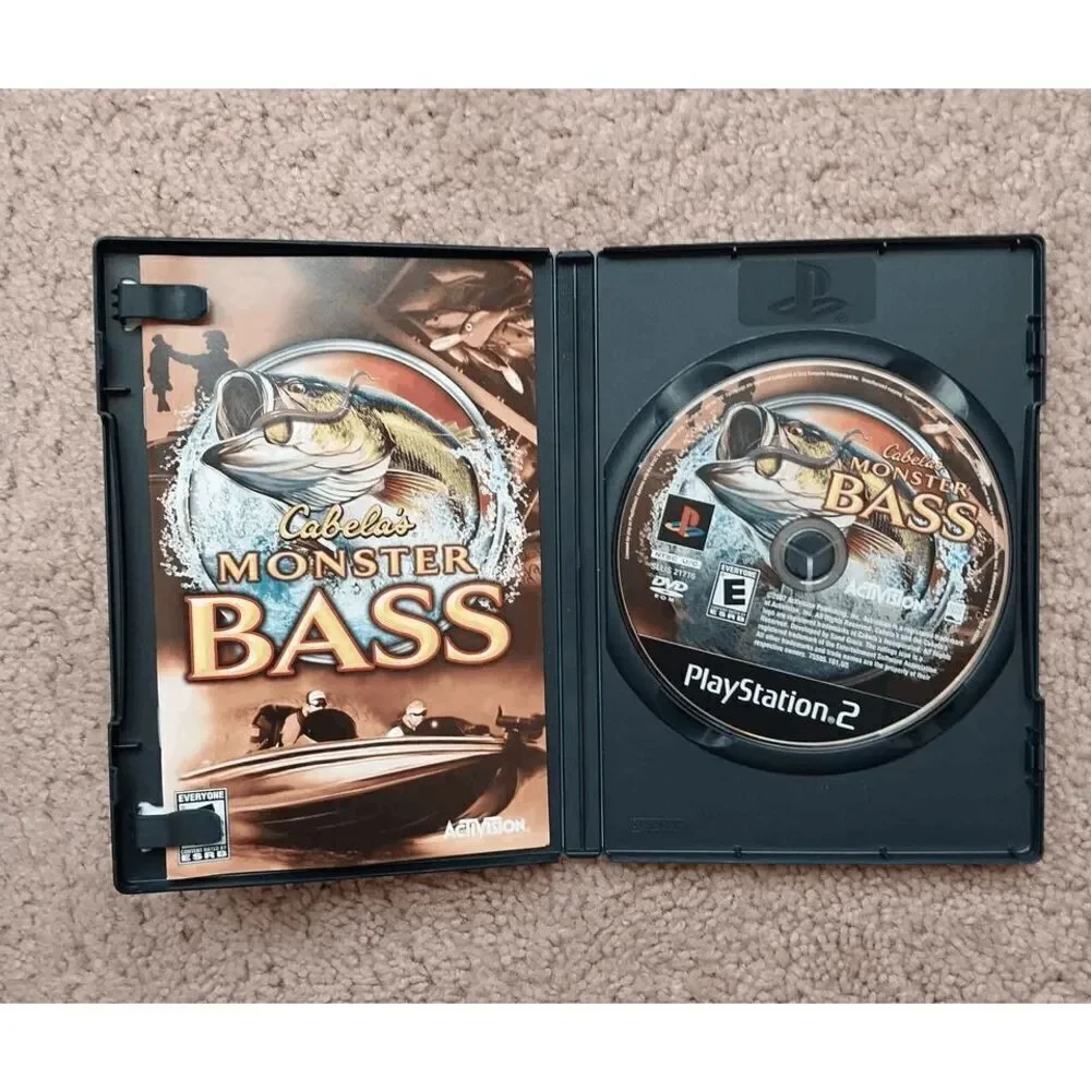 Cabelas Monster Bass Sony‎ Playstation 2 Complete CIB Tested & Working